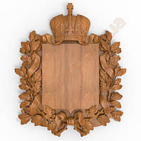 Різьблений картуш герб - декоративна накладка з дерева на меблі, двері.