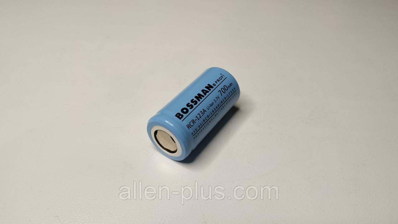 Акумулятор BOSSMAN PROFI Li-Ion CRC-123A/16340 3,7V 700mAh, технічний