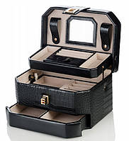 Черный трехуровневый органайзер для хранения ювелирных изделий Monnari со съемным дорожным футляром