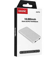 Портативная батарея Power Bank Asonic AS-P1 10000 mah, павербанк, портативное зарядное устройство, аккумулятор