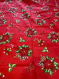 Скатертина новорічна на стіл на 12 осіб 130х220 см, фото 6