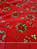 Скатертина новорічна на стіл на 12 осіб 130х220 см, фото 7