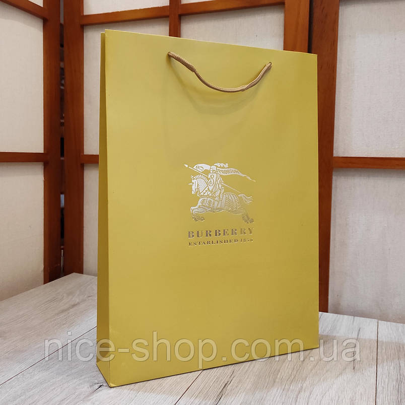 Подарунковий пакет Burberry: оливковий, Вертикальний, mахi, фото 3