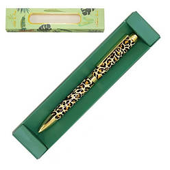 Ручка кулькова подарункова металева з леопардовим принтом WB-167