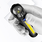 Ліхтар ручний 2в1 акумуляторний з USB, ZOOM та бічним світлом, BL-C63 + Кейс / Потужний ліхтарик тактичний, фото 4