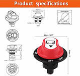 Вимикач автомобільного акумулятора Jtron, макс. DC 50V 50A CONT 75A INT, фото 4