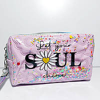 Косметичка форма бочечка ромашка колір бузковий