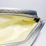 Косметичка форма бочечка сіра гламур, фото 5