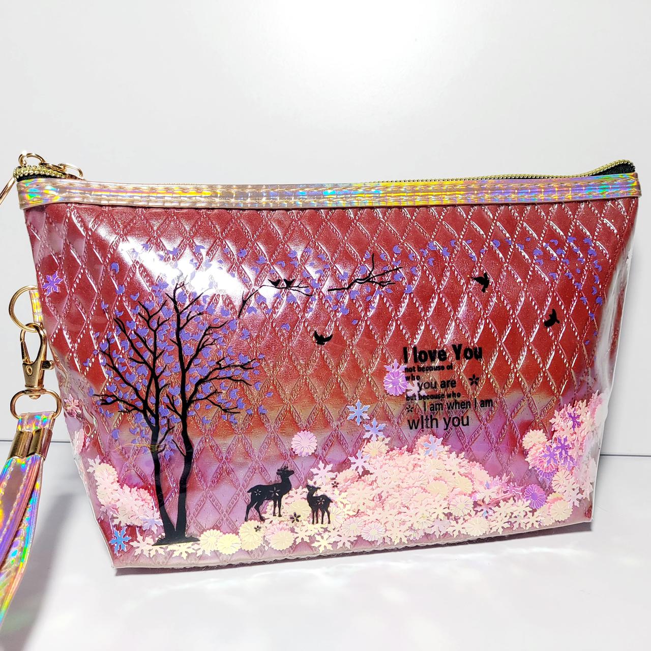 Косметичка прямокутної форми райдужний принт, фото 1