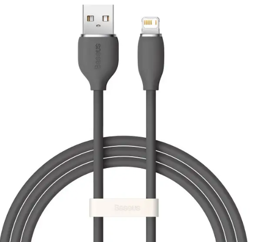 Кабель Baseus  Jelly Liquid Silica Gel Fast Charging USB - Lightning (2.4A) 1.2M Чорний (CAGD000001)