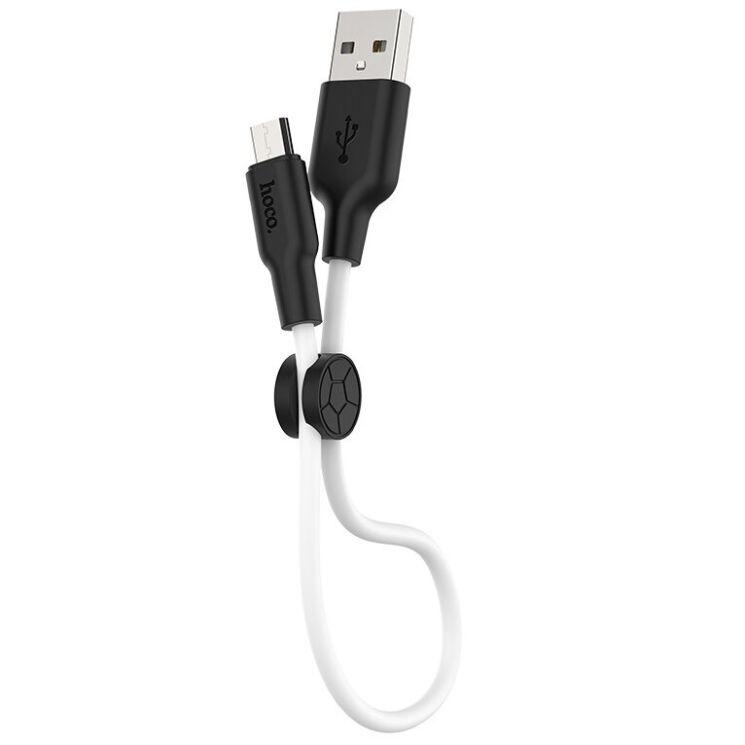 Кабель HOCO X21 Plus Silicone Micro 2.4A/0.25m Black-White