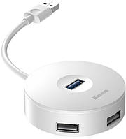 Usb разветвитель - Переходник Baseus Round Box HUB Adapter (Type-C to USB3.0*1 + USB2.0*3) White