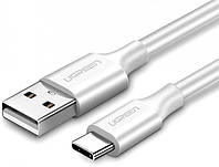 Кабель синхронизации для зарядки Ugreen US287 USB 2.0 to USB Type-C Cable Nickel Plating 3A 0.5 м White 60120