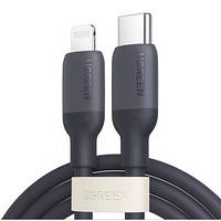 Дата-Кабель для зарядки UGREEN US387 USB-C to Lightning Silicone Cable 1m (Black) (20304) Черный