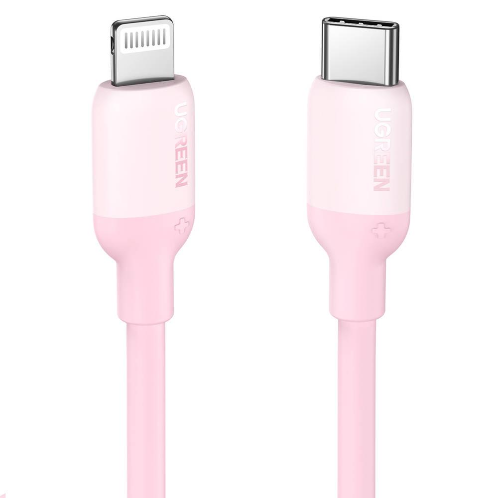 Кабель UGREEN   US387  USB-C to Lightning Silicone Cable 1m Pink (60625)