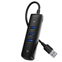 Адаптер UGREEN CM416 USB 3.0 4-Port Hub 1m Black (80657) Переходник USB-хаб 4 порта Концентратор