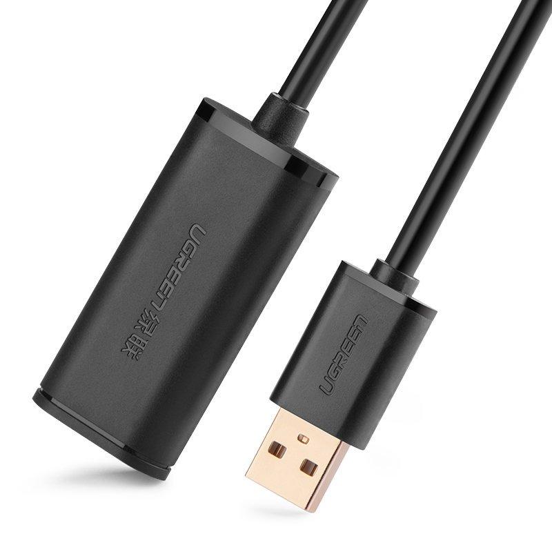 Кабель UGREEN   US121  USB 2.0 Active Extension Cable with Chipset 10m (Black) (10321)