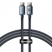 Кабель Baseus Crystal Shine Series Fast Cable Type-C to Type-C 100W 1.2m Gray (CAJY000601)