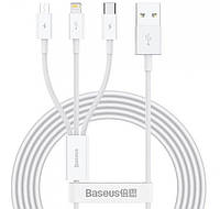 Кабель Baseus Superior Series USB to M + L + C 3.5 A 1.5 м White (CAMLTYS-02)