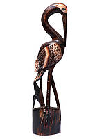 Статуэтка декоративная птица цапля деревянная высота 30см
