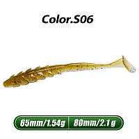 Силиконовые приманки MEREDITH Crazy Shiner II Soft Lure 65мм T-tail S06