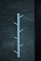Дизайнерская вешалка в стиле Loft, натуральное дерево M (6 крючков), Белый