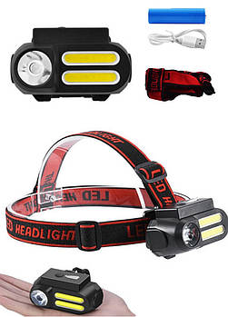 Налобний ліхтар акумуляторний NF 611/AVM 128 XPE+COB (240 шт./яский)