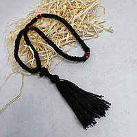 Освячені чотки молитовні чорні, довжина з пензлем 35 см (Афон, Греція)