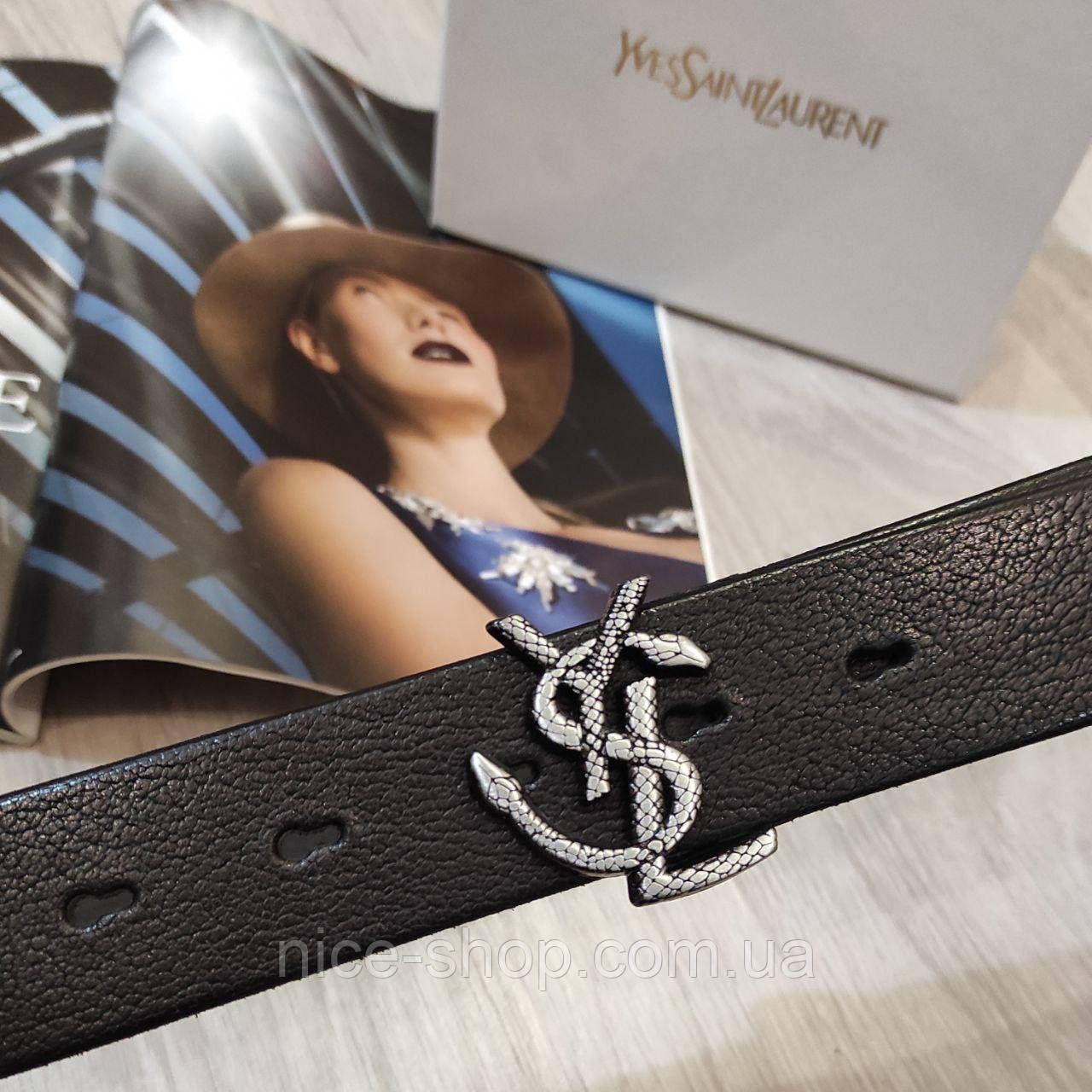 Ремінь шкіряний Yves Saint Laurent (YSL)