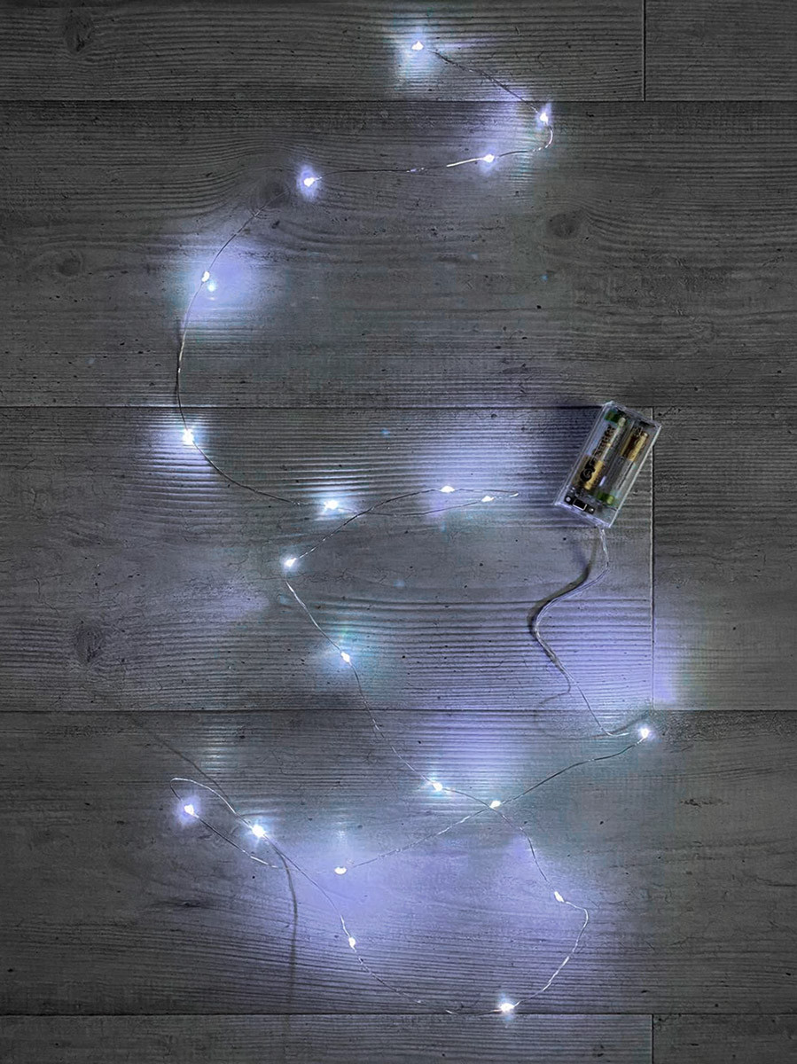 Гірлянда світлодіодна на батарейках 2 м холодне світло, фото 1