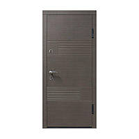 Двери металлические Министерство Дверей ПО-58 венге горизонт серый 86*205 см правые