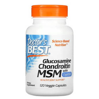 Добавка для суглобів і звязок, Doctor's Best Glucosamine Chondroitin MSM with OptiMSM 120 капсул
