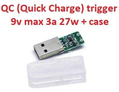 Quick Charge (QC) USB type-A (male) trigger триггер 9v max 3a 27w + корпус (A class) 1 день гар. - фото 1 - id-p1734110205