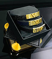 Браслет кожаный черный женский мужской Louis Vuitton Браслет Луи Витон Люкс качество lv