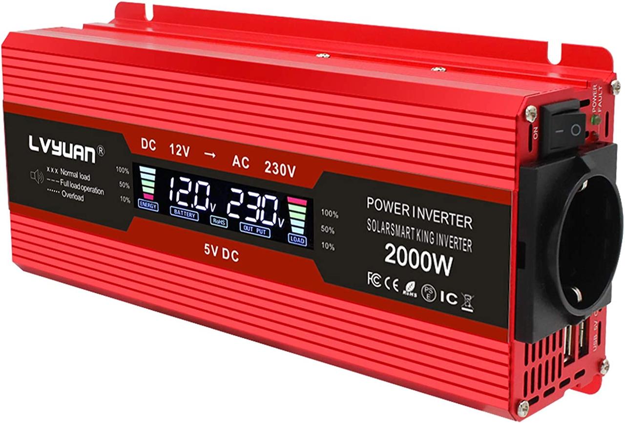 Преобразователь Lvyuan 2000w 12V на 220V , автомобильный инвертор для ...