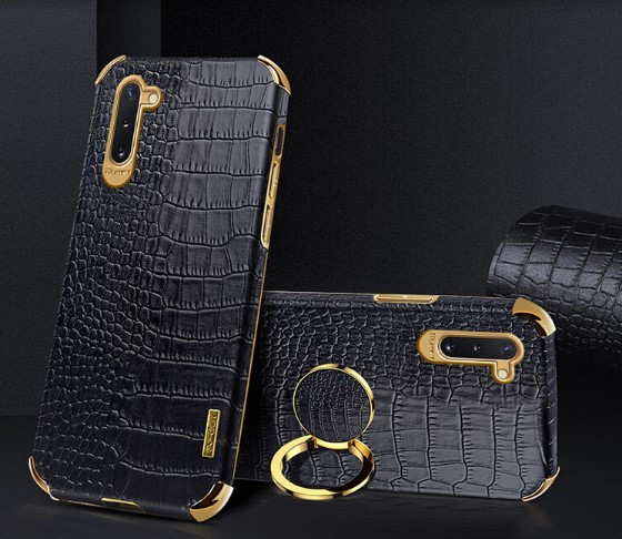 Чохол для Samsung Galaxy Note 10 з тисненням під шкіру крокодила і магнітним утримувачем