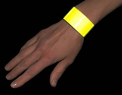 Браслет Світловідбивний 22 х 3 см жовтий (лайм) до 350 м (без упак)