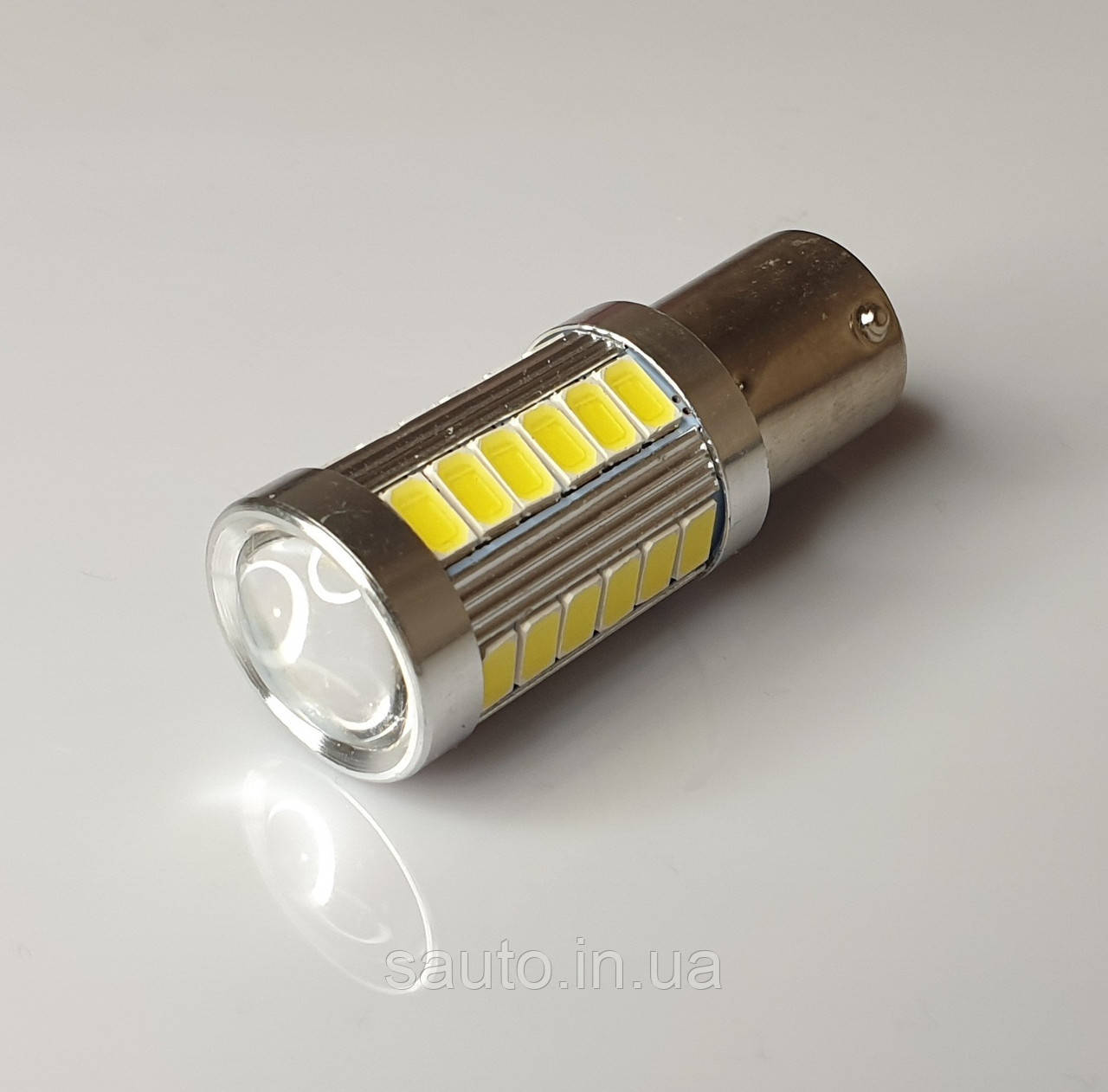 33 Світлодіода. 12 вольт. 7 Ват. Автомобільна світлодіодна лампа SMD 5730,12V, 7W, P21W, BA15S