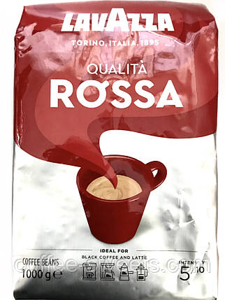 Зерновий кави Lavazza Qualita Rossa 1 кг ОРИГІНАЛ 100%, фото 2