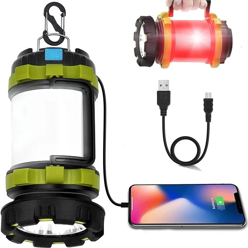 3 в 1 Кемпінговий ліхтарик T6 LED + 40 SMD + RED (червоне світло), POWER BANK 3000mAh