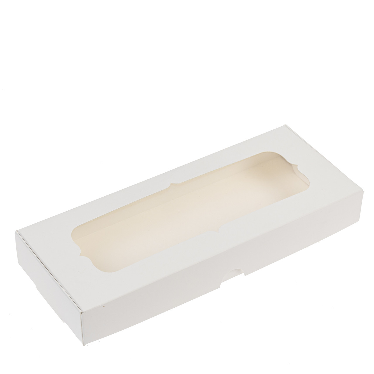 Коробка 220х90х30 для пряника з вікном, біла, фото 1