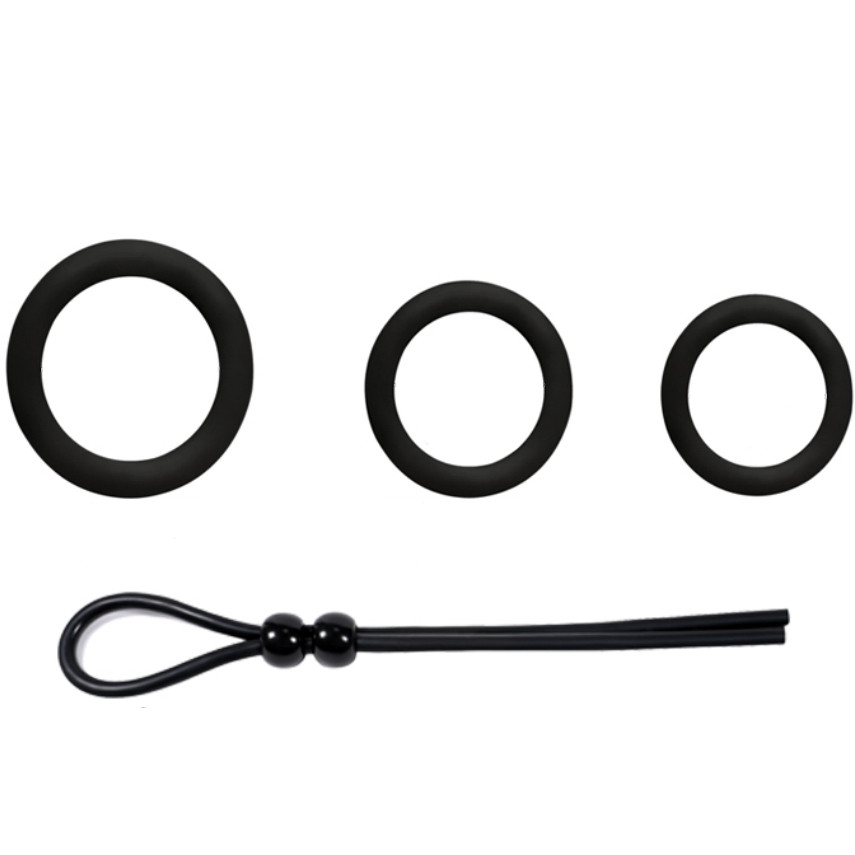 Набір ерекційних кілець Black Ring Set колір чорний
