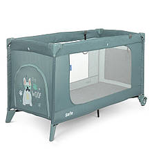 МАНЕЖ ігровий ME 1016 Jade Green Len 2 колеса вхід на змійці, кишеня, кільце 2 шт. льон