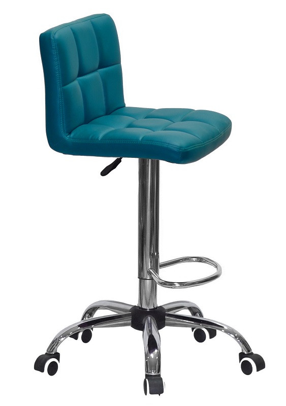 Высокий стул на колесах Arno кожзам зеленый 1002 Bar CH-Office - фото 4 - id-p1734187138
