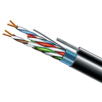 Кабель ЗЗКМ Cat. 5e F/UTP PE 4х2х24 AWG + S. M. трос (к)(72113) бухта 500м.