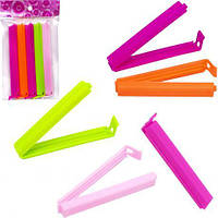 Від 12 шт. Набір затисків для пакетів 5шт 11*1,4*1,2см X3-71 купить оптом