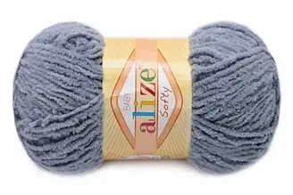 Пряжа (нитки) плюшева Софті Алізе 374 джинс Alize 1C241-2