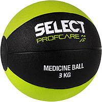 Мяч медицинский SELECT Medicine ball (011) черный/салатовый, 3кг