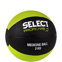 Мяч медицинский SELECT Medicine ball (011) черный/салатовый, 2кг