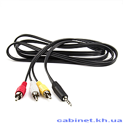 Кабель Mini Jack миниджек на 3RCA 1.5м